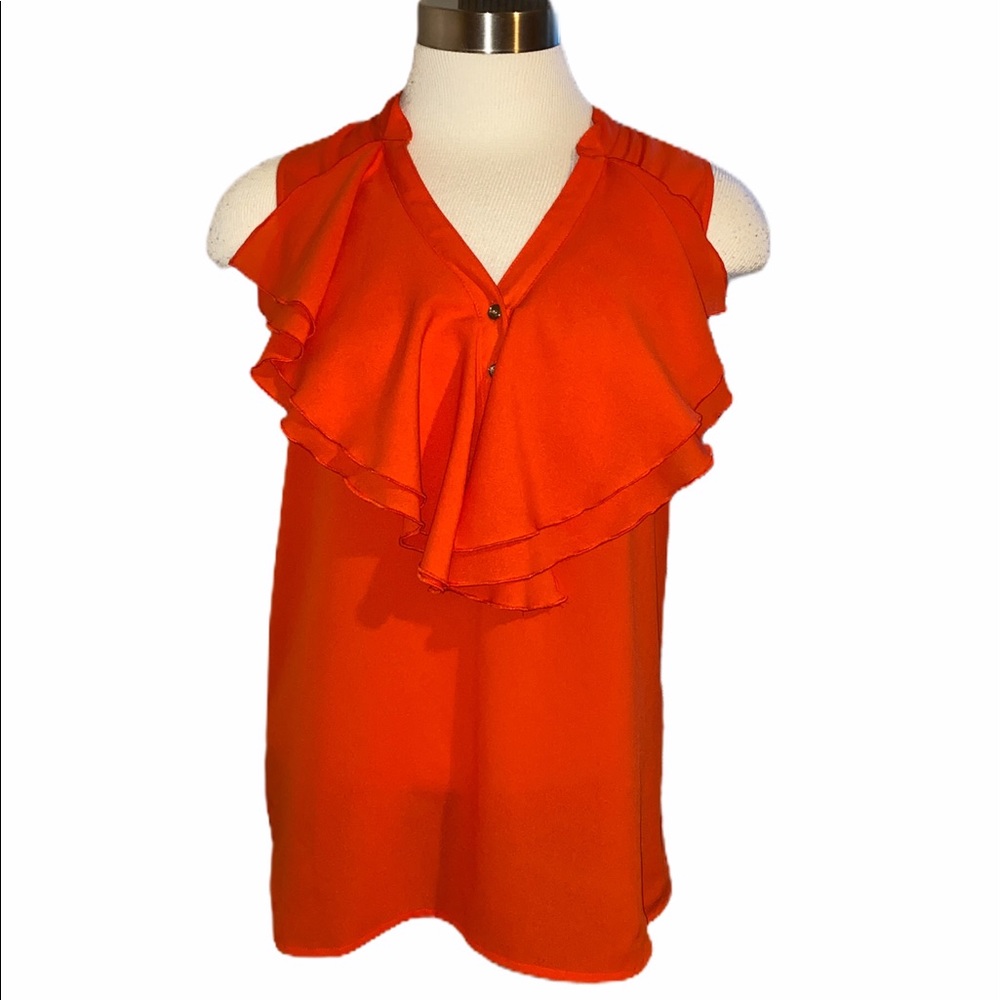 B.WERE Orange short sleeves blouse